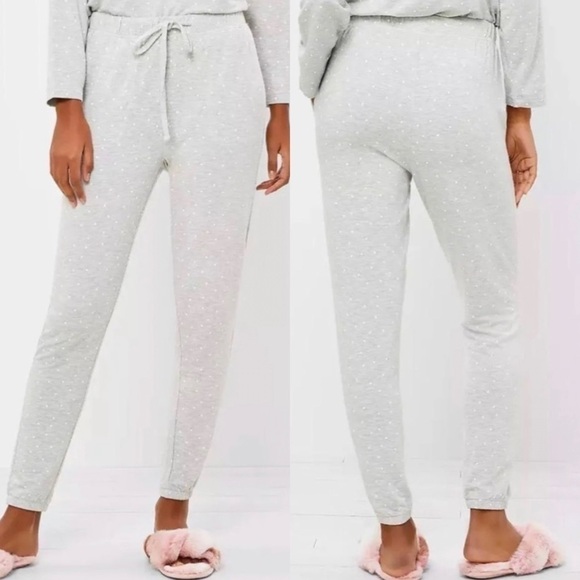 LOFT Pants - NWT Loft Polka Dot Drawstring Pajama Lounge Joggers in Grey/White